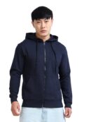 plain Cotton Hoodies navy blue