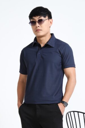 Plain pique polo tshirt Navy