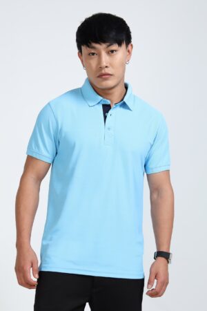 Plain pique polo tshirt Sky Blue