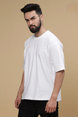 Plain oversized cotton tshirt White