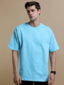 Plain oversized cotton tshirt powder Blue