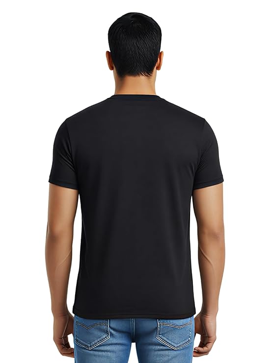 black plain tshirt cotton blend