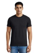 black plain tshirt cotton blend