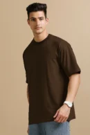 Plain oversized cotton tshirt Brown