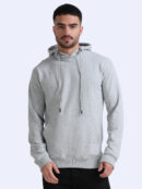 Grey premium cotton plain pullover hoodies cotton