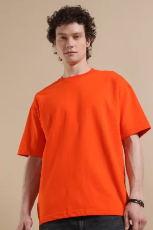 Plain oversized cotton tshirt Orange
