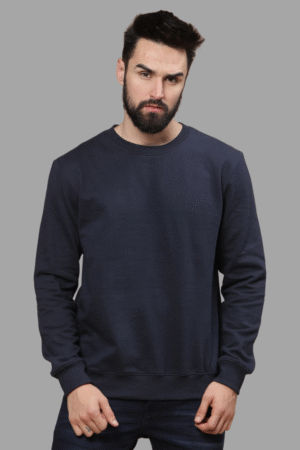Plain cotton Sweatshirt Navy