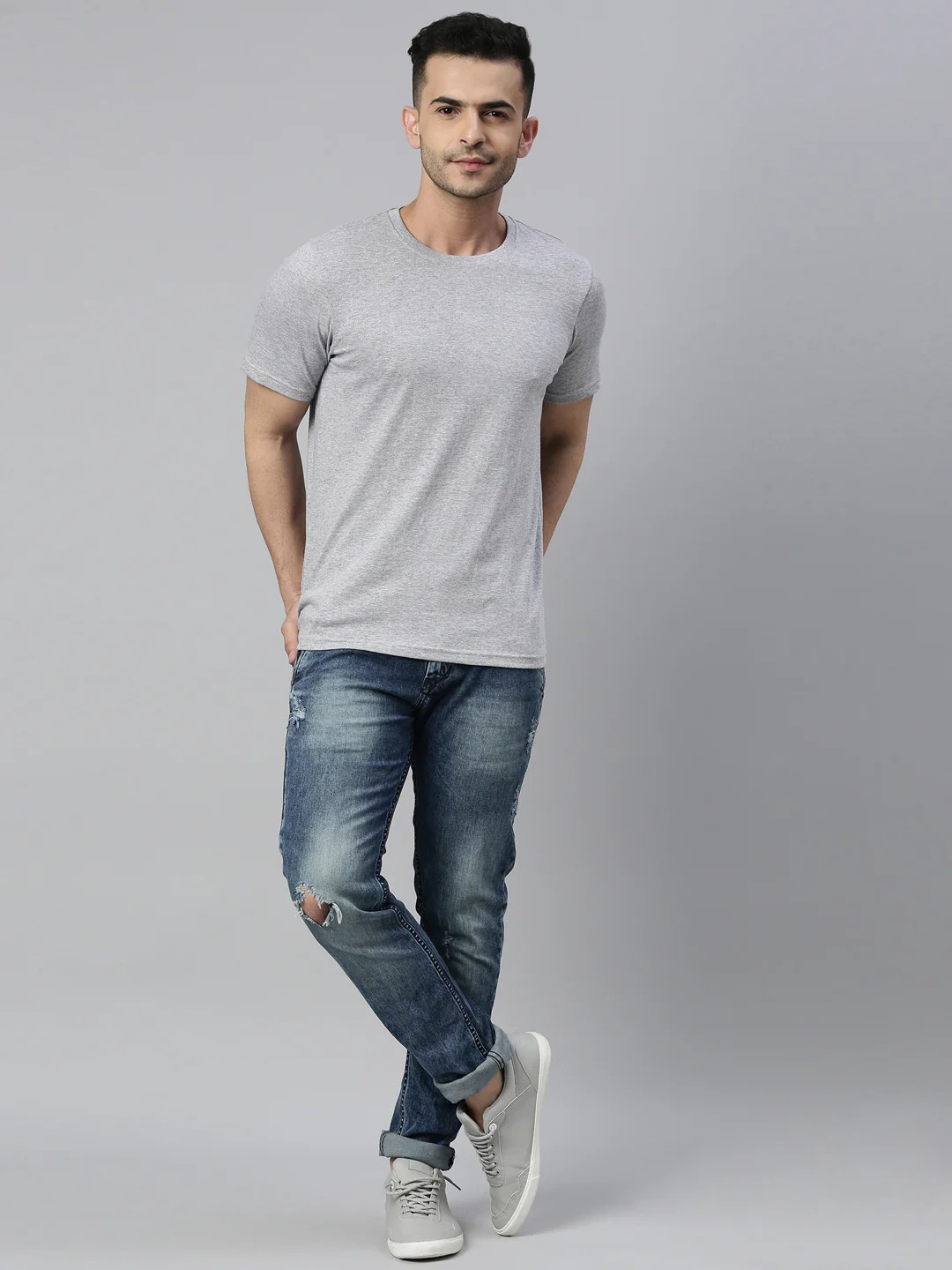 Plain cotton tshirt Grey