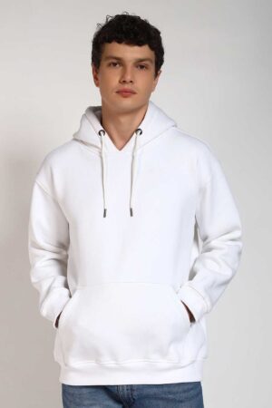 Drop-shoulder Oversized Hoodie White