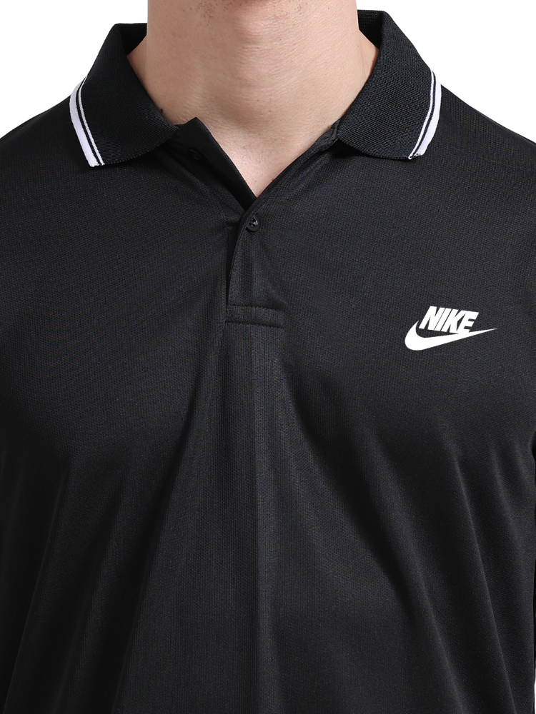 Nike Printed Sports Polo T-Shirts Black close view