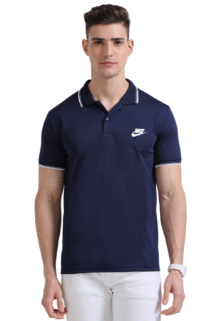 Nike Printed Sports Polo T-Shirts Navy front view