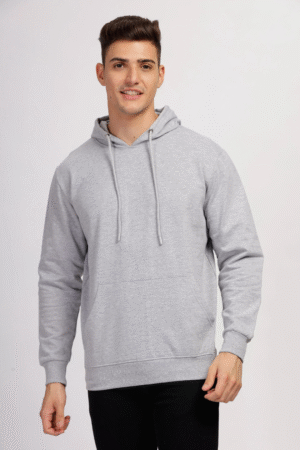 Plain cotton Hoodie Grey