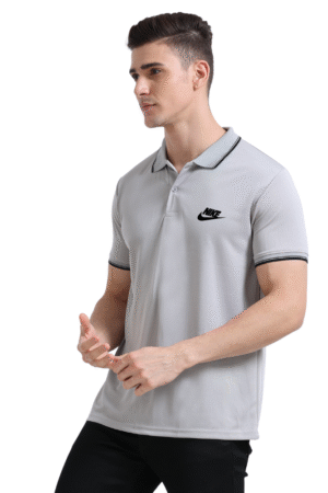 Nike Printed Sports Polo T-Shirts Grey side view