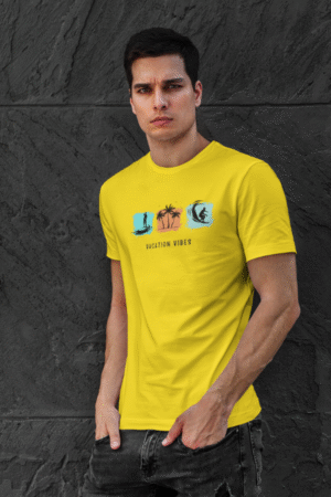 Printed Yellow Cotton tshirt