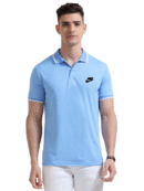 Nike Printed Sports Polo T-Shirts Sky Blue front view