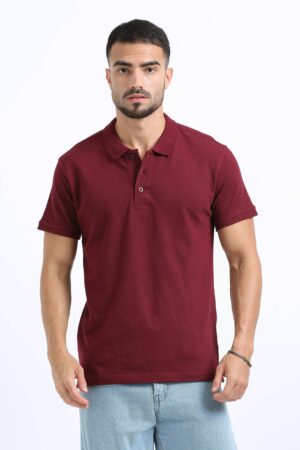 Organic Polo T-Shirts Plain Maroon