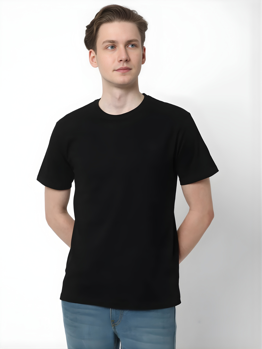 Plain cotton tshirt Black