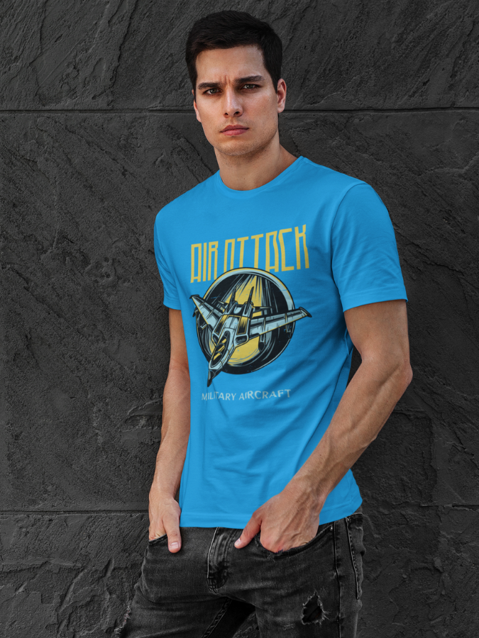 Premium Printed Blue Cotton tshirt