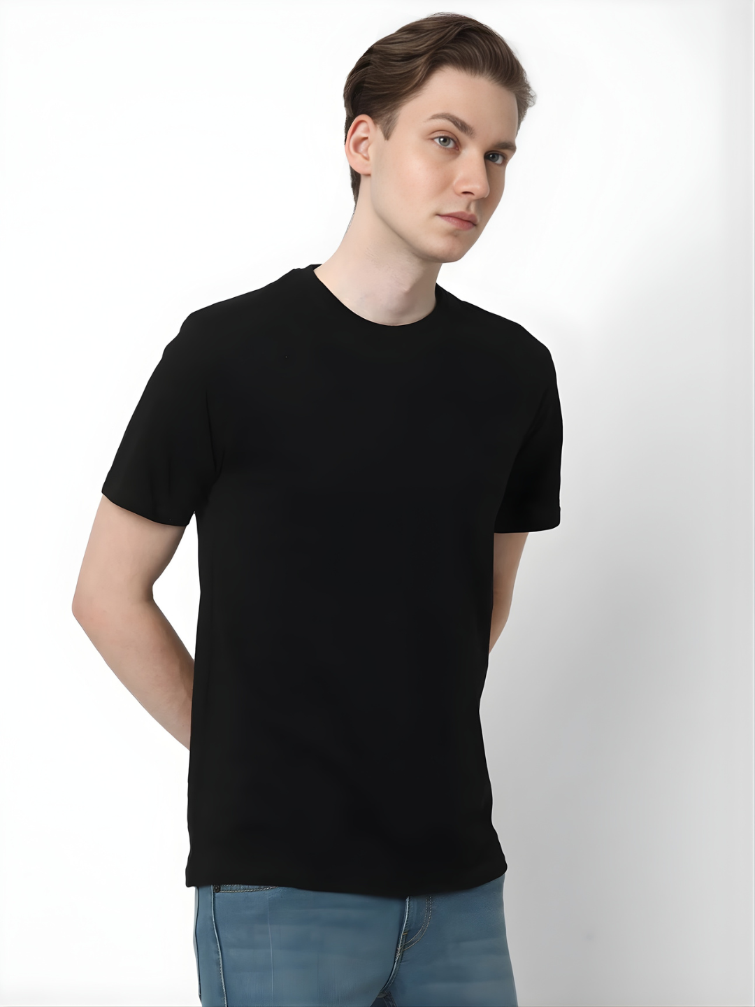 Plain cotton tshirt Black