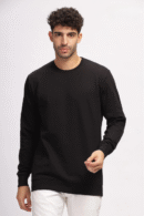 Plain cotton Sweatshirt Black