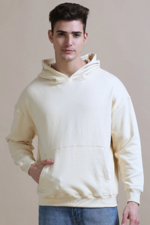 Drop-shoulder Oversized Hoodie Off White