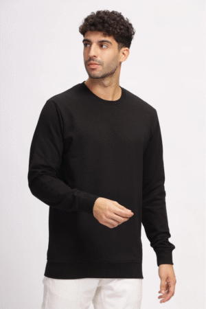 Plain cotton Sweatshirt Black