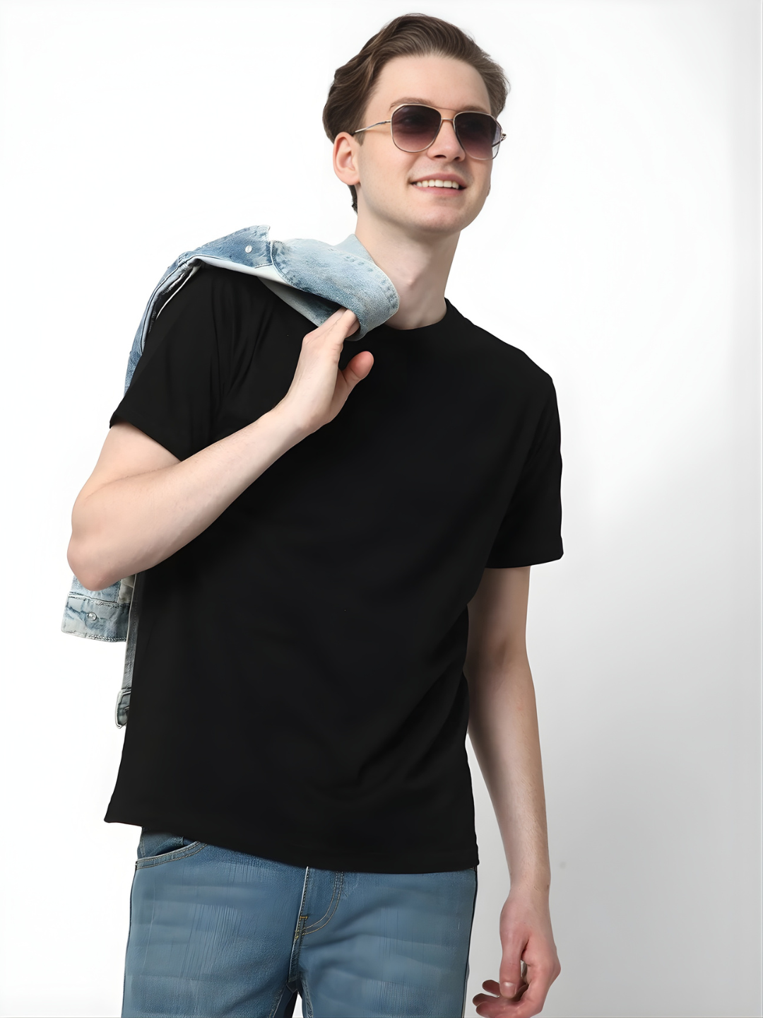 Plain cotton tshirt Black