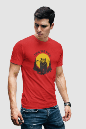 Printed red Cotton tshirt