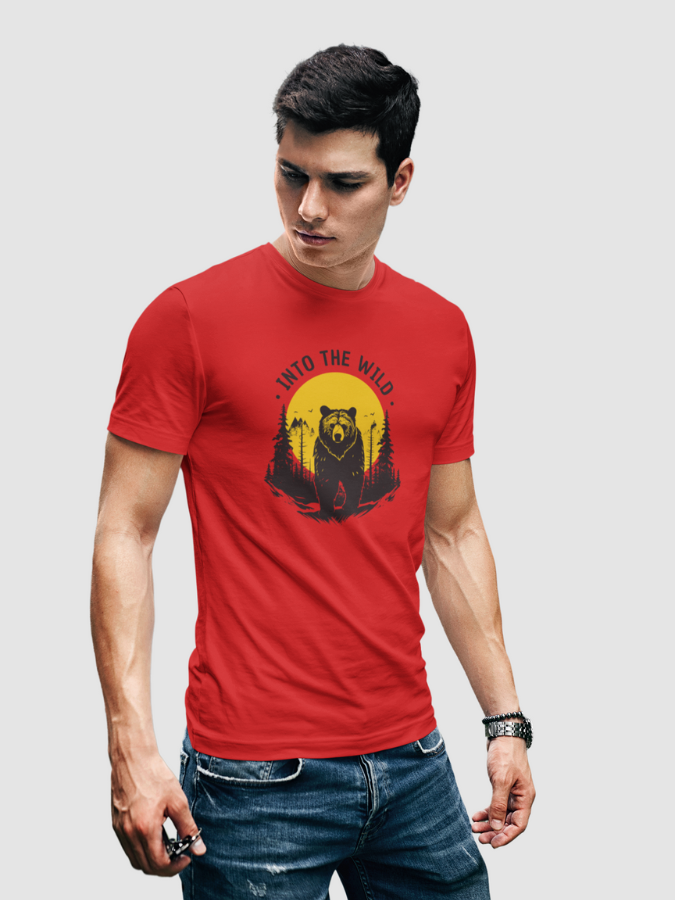 Printed red Cotton tshirt