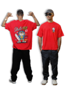 Oversized Printed Red Cotton tshirt