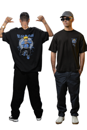 Oversized Printed Black Cotton tshirt