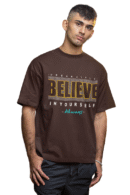Oversized Printed Brown Cotton tshirt