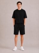 black tshirt and black shorts cord sets