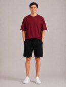 Maroon T-shirt & shorts co-ord sets