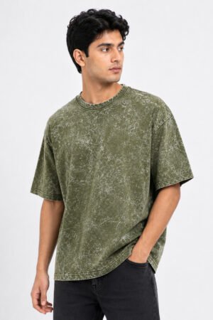 Green acid wash oversized tshirt