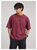 Maroon acidwash oversized tshirt
