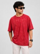 Red Acid wash oversized tshirt