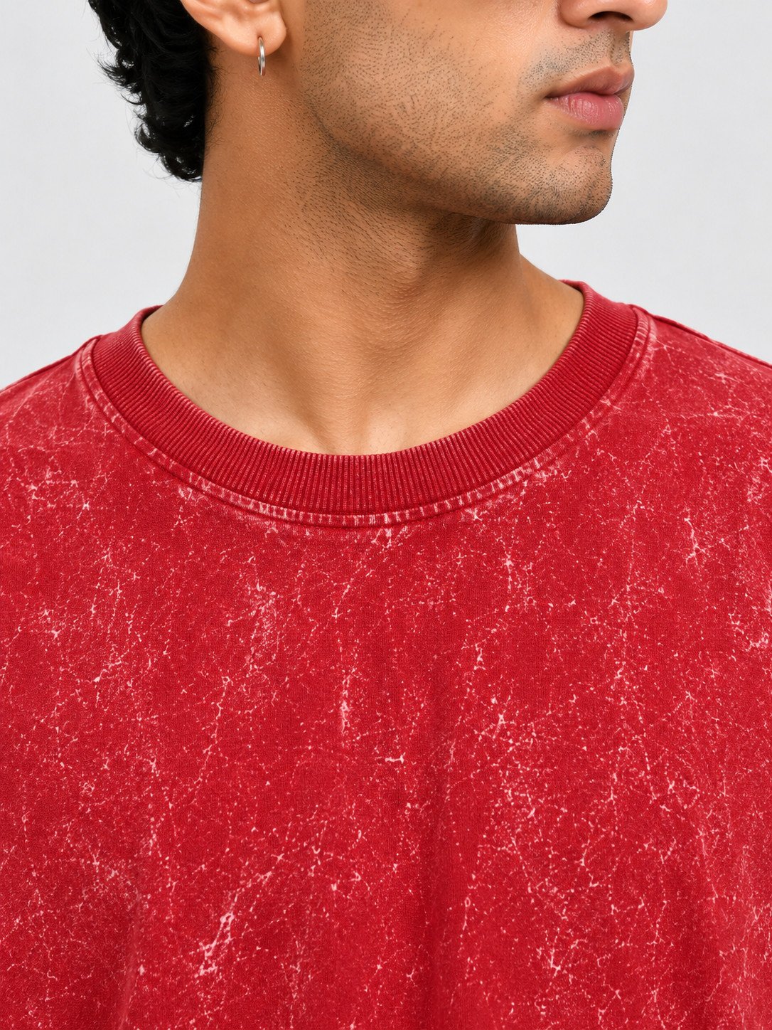 Acidwash oversized red tshirt