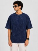 Navy blue acidwash oversized tshirt